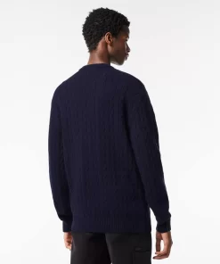 Lacoste Pullover>Rundhals Mit Zopf-Detail Navy Blau 166