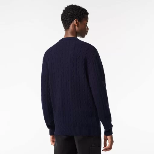 Lacoste Pullover>Rundhals Mit Zopf-Detail Navy Blau 166