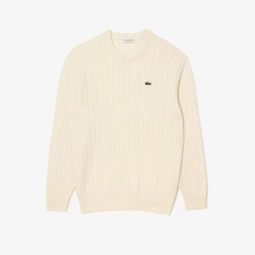 Lacoste Pullover>Rundhals Mit Zopf-Detail Creme Xfj