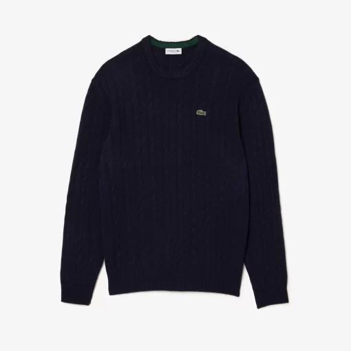 Lacoste Pullover>Rundhals Mit Zopf-Detail Navy Blau 166