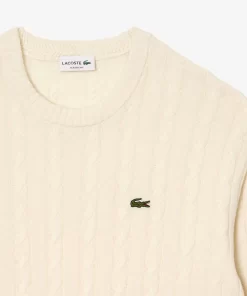 Lacoste Pullover>Rundhals Mit Zopf-Detail Creme Xfj