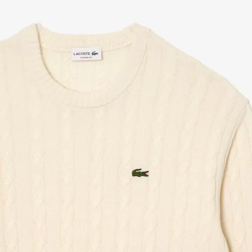 Lacoste Pullover>Rundhals Mit Zopf-Detail Creme Xfj