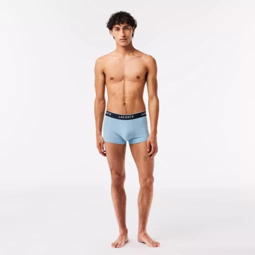 Lacoste Unterwäsche & Loungewear>Schwarze Herren Boxershorts Im 3Er-Pack Blau / Heidekraut Grau F7K