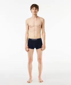 Lacoste Unterwäsche & Loungewear>Schwarze Herren Boxershorts Im 3Er-Pack Blau / Weis / Navy Blau Piy