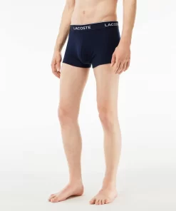 Lacoste Unterwäsche & Loungewear>Schwarze Herren Boxershorts Im 3Er-Pack Blau / Weis / Navy Blau Piy