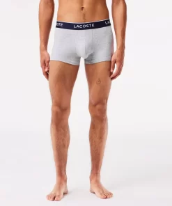 Lacoste Unterwäsche & Loungewear>Schwarze Herren Boxershorts Im 3Er-Pack Blau / Heidekraut Grau F7K