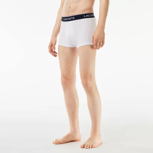 Lacoste Unterwäsche & Loungewear>Schwarze Herren Boxershorts Im 3Er-Pack Blau / Weis / Navy Blau Piy