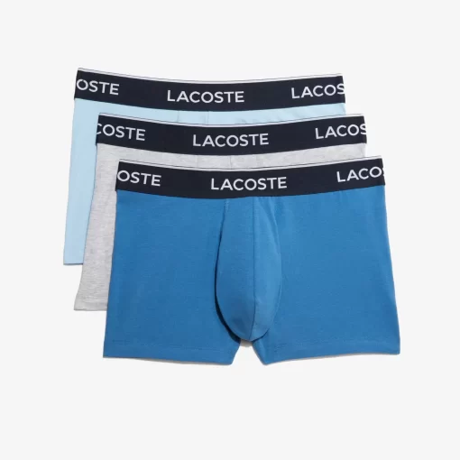 Lacoste Unterwäsche & Loungewear>Schwarze Herren Boxershorts Im 3Er-Pack Blau / Heidekraut Grau F7K