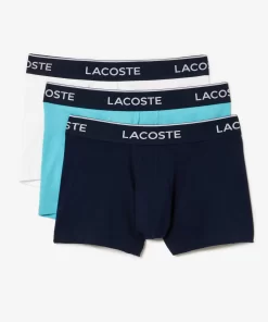 Lacoste Unterwäsche & Loungewear>Schwarze Herren Boxershorts Im 3Er-Pack Blau / Weis / Navy Blau Piy