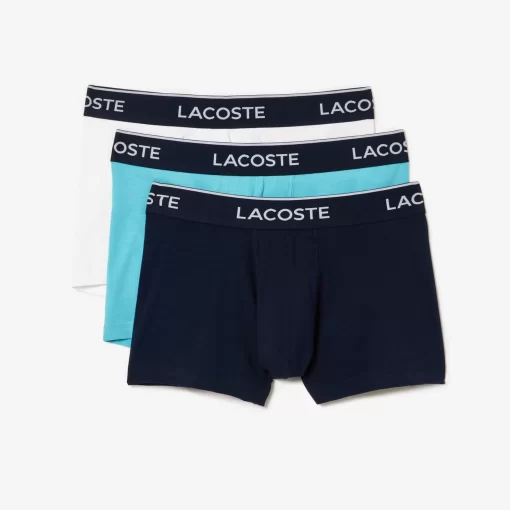 Lacoste Unterwäsche & Loungewear>Schwarze Herren Boxershorts Im 3Er-Pack Blau / Weis / Navy Blau Piy