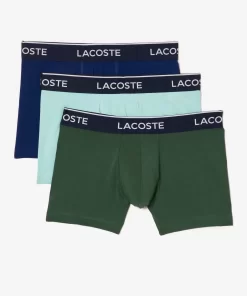 Lacoste Unterwäsche & Loungewear>Schwarze Herren Boxershorts Im 3Er-Pack Dunkelgrun / Navy Blau / Hellgrun Jci