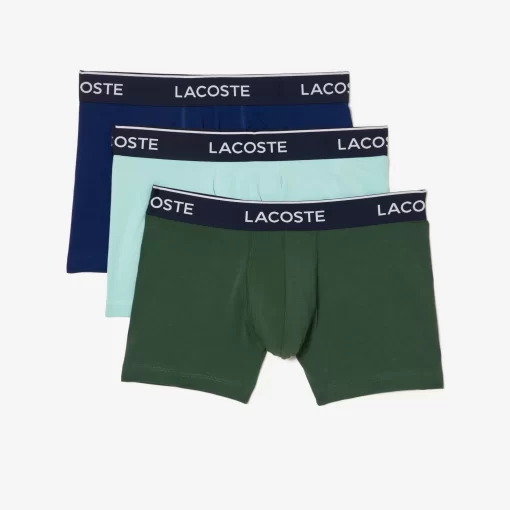 Lacoste Unterwäsche & Loungewear>Schwarze Herren Boxershorts Im 3Er-Pack Dunkelgrun / Navy Blau / Hellgrun Jci