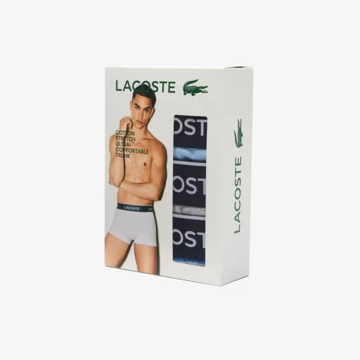 Lacoste Unterwäsche & Loungewear>Schwarze Herren Boxershorts Im 3Er-Pack Blau / Heidekraut Grau F7K