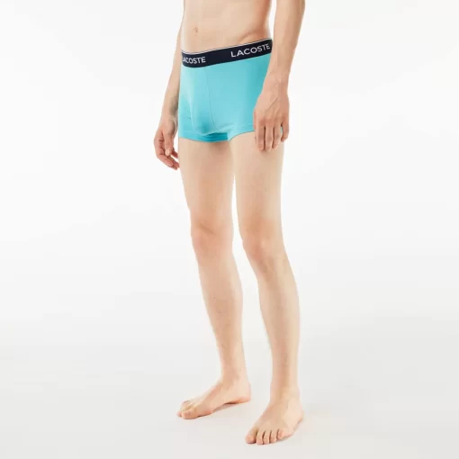 Lacoste Unterwäsche & Loungewear>Schwarze Herren Boxershorts Im 3Er-Pack Blau / Weis / Navy Blau Piy