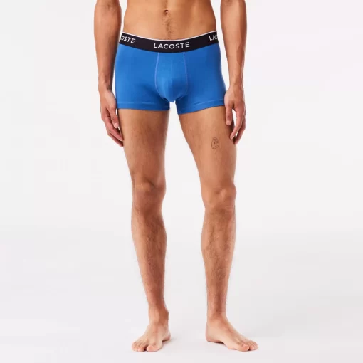 Lacoste Unterwäsche & Loungewear>Schwarze Herren Boxershorts Im 3Er-Pack Blau / Heidekraut Grau F7K