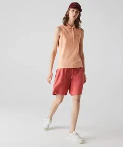 Lacoste Poloshirts>Slim Fit Armelloses Damen Poloshirt Aus Baumwoll-Pique Hell Orange Heb