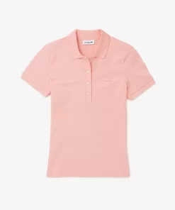 Lacoste Poloshirts>Slim Fit Damen Poloshirt Aus Stretch-Baumwoll-Pique Rosa Sfi