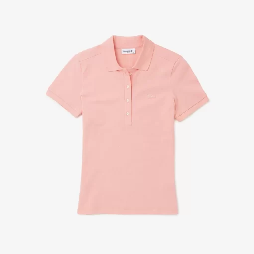 Lacoste Poloshirts>Slim Fit Damen Poloshirt Aus Stretch-Baumwoll-Pique Rosa Sfi