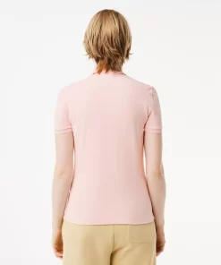 Lacoste Poloshirts>Slim Fit Damen Poloshirt Aus Stretch-Baumwoll-Pique Hellrosa Ady