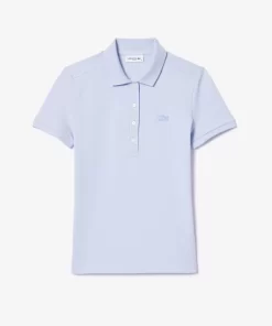 Lacoste Poloshirts>Slim Fit Damen Poloshirt Aus Stretch-Baumwoll-Pique Hellblau J2G