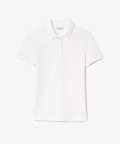 Lacoste Poloshirts>Slim Fit Damen Poloshirt Aus Stretch-Baumwoll-Pique Weis 001