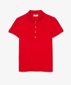 Lacoste Poloshirts>Slim Fit Damen Poloshirt Aus Stretch-Baumwoll-Pique Rot 240