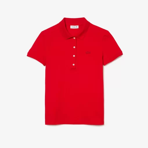 Lacoste Poloshirts>Slim Fit Damen Poloshirt Aus Stretch-Baumwoll-Pique Rot 240