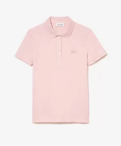 Lacoste Poloshirts>Slim Fit Damen Poloshirt Aus Stretch-Baumwoll-Pique Hellrosa Ady