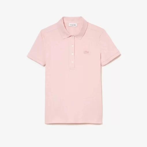 Lacoste Poloshirts>Slim Fit Damen Poloshirt Aus Stretch-Baumwoll-Pique Hellrosa Ady