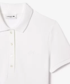 Lacoste Poloshirts>Slim Fit Damen Poloshirt Aus Stretch-Baumwoll-Pique Weis 001