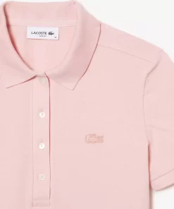 Lacoste Poloshirts>Slim Fit Damen Poloshirt Aus Stretch-Baumwoll-Pique Hellrosa Ady