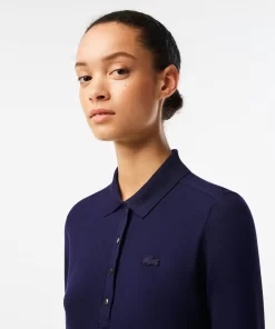 Lacoste Poloshirts>Slim Fit Damen Poloshirt In Stretch-Pique Navy Blau 166