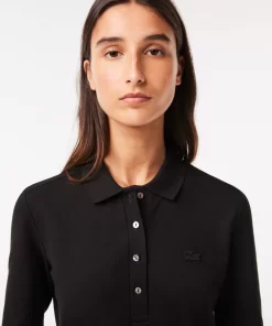 Lacoste Poloshirts>Slim Fit Damen Poloshirt In Stretch-Pique Schwarz 031