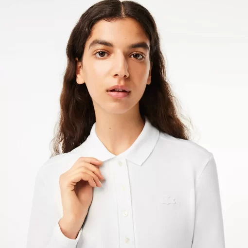 Lacoste Poloshirts>Slim Fit Damen Poloshirt In Stretch-Pique Weis 001