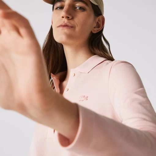 Lacoste Poloshirts>Slim Fit Damen Poloshirt In Stretch-Pique Hellrosa Ady