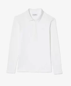 Lacoste Poloshirts>Slim Fit Damen Poloshirt In Stretch-Pique Weis 001