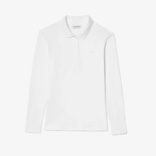 Lacoste Poloshirts>Slim Fit Damen Poloshirt In Stretch-Pique Weis 001