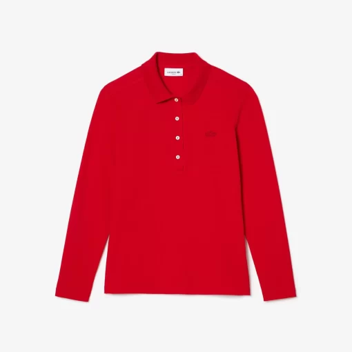 Lacoste Poloshirts>Slim Fit Damen Poloshirt In Stretch-Pique Rot 240