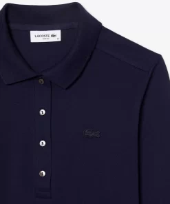 Lacoste Poloshirts>Slim Fit Damen Poloshirt In Stretch-Pique Navy Blau 166