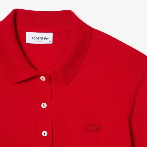 Lacoste Poloshirts>Slim Fit Damen Poloshirt In Stretch-Pique Rot 240