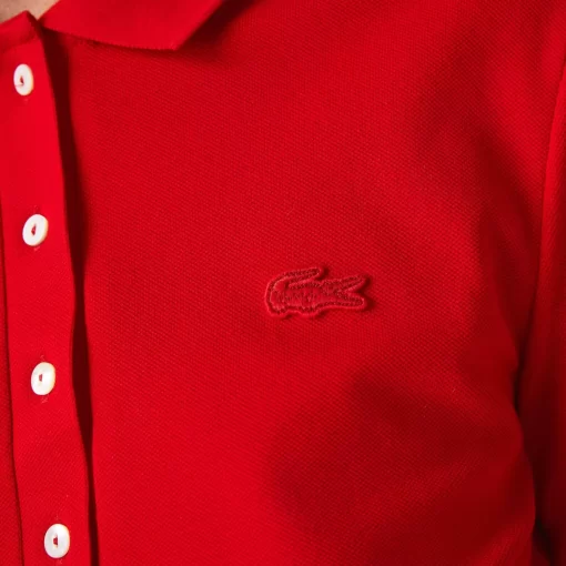 Lacoste Poloshirts>Slim Fit Damen Poloshirt In Stretch-Pique Rot 240