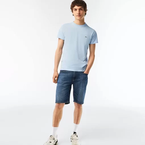 Lacoste Hosen & Shorts>Slim Fit Herren-Bermudas Aus Baumwolle Mit Stretch Blau Mk9