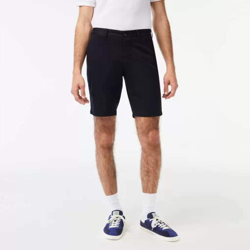 Lacoste Hosen & Shorts>Slim Fit Herren-Bermudas Aus Baumwolle Mit Stretch Navy Blau Hde