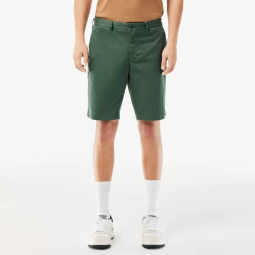 Lacoste Hosen & Shorts>Slim Fit Herren-Bermudas Aus Baumwolle Mit Stretch Dunkelgrun Smi