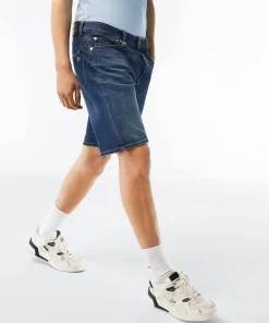 Lacoste Hosen & Shorts>Slim Fit Herren-Bermudas Aus Baumwolle Mit Stretch Blau Mk9