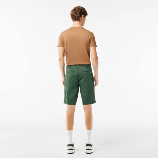 Lacoste Hosen & Shorts>Slim Fit Herren-Bermudas Aus Baumwolle Mit Stretch Dunkelgrun Smi