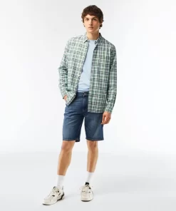 Lacoste Hosen & Shorts>Slim Fit Herren-Bermudas Aus Baumwolle Mit Stretch Blau Mk9