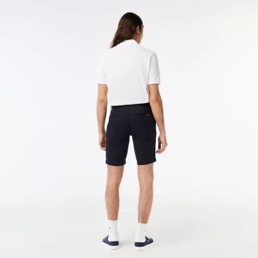 Lacoste Hosen & Shorts>Slim Fit Herren-Bermudas Aus Baumwolle Mit Stretch Navy Blau Hde