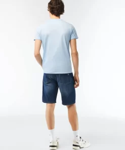 Lacoste Hosen & Shorts>Slim Fit Herren-Bermudas Aus Baumwolle Mit Stretch Blau Mk9