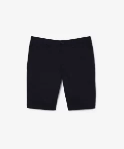 Lacoste Hosen & Shorts>Slim Fit Herren-Bermudas Aus Baumwolle Mit Stretch Navy Blau Hde